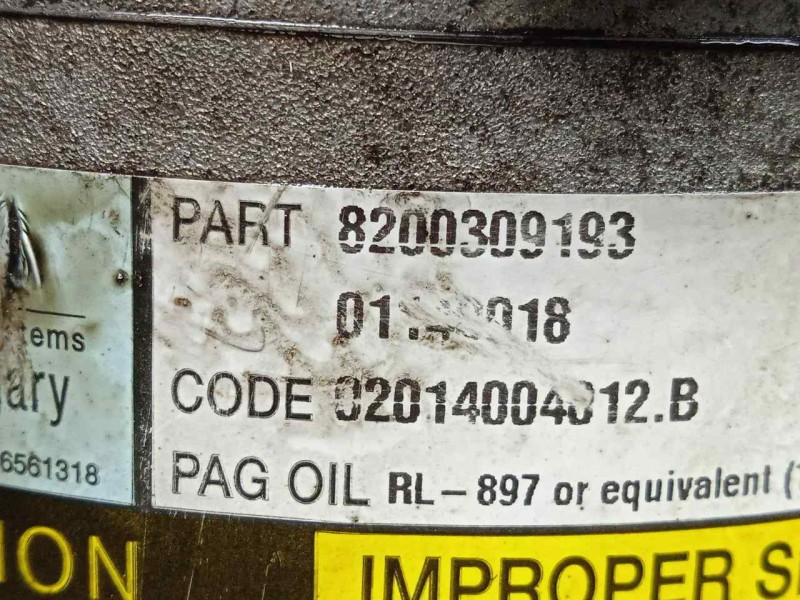 Recambio de compresor aire acondicionado para renault megane ii classic berlina 1.9 dci diesel referencia OEM IAM 8200309193 DEL