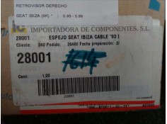 Recambio de retrovisor derecho para seat ibiza (6k) referencia OEM IAM 24851812 93-99 - MANUAL SIN USAR 2