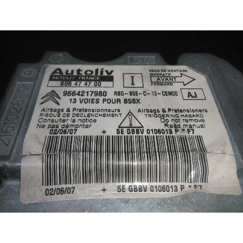 Recambio de centralita airbag para citroën c4 picasso 2.0 hdi fap cat (rhr / dw10bted4) referencia OEM IAM 606474700-9664217980-