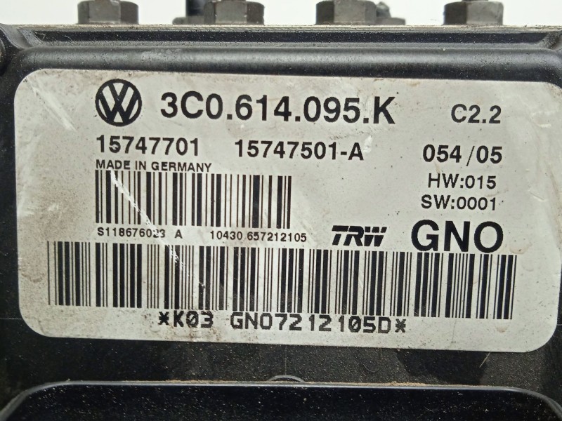 Recambio de abs para volkswagen passat b6 (3c2) 2.0 tdi 16v referencia OEM IAM 3C0614095K - 15747701 - 15747501A TRW 