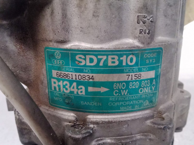Recambio de compresor aire acondicionado para volkswagen polo berlina (6n1) 1.4 referencia OEM IAM 7158-6N0820803A SANDEN SD7B10