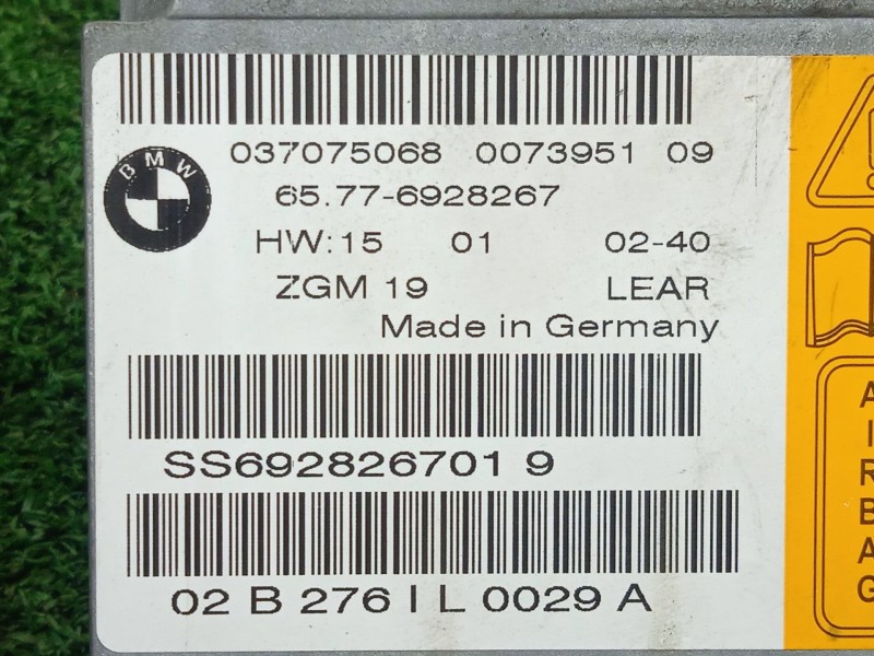Recambio de centralita airbag para bmw 7 (e65, e66, e67) 730 d referencia OEM IAM 65776928267  2.CONECTORES