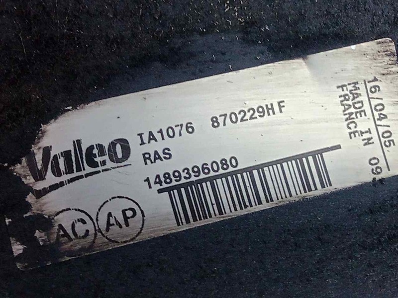 Recambio de intercooler para lancia phedra (180) 2.2 jtd cat referencia OEM IAM 1489396080 375X145X65 ALUMINIO