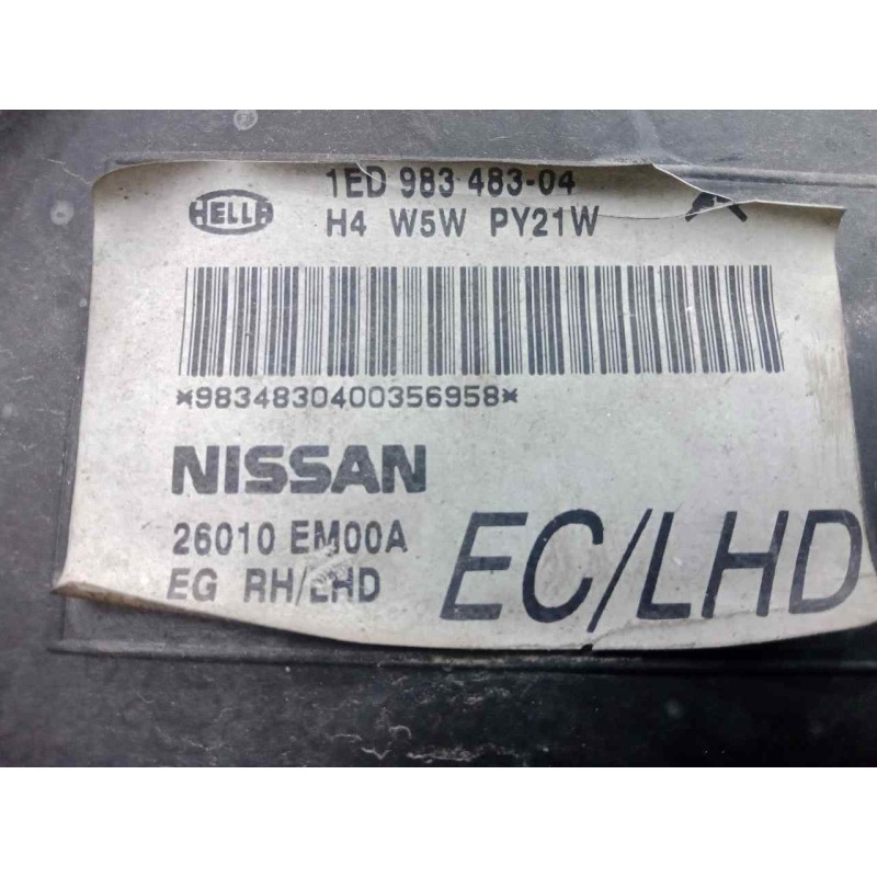 Recambio de faro derecho para nissan tiida (c11x/sc11x) 1.5 dci turbodiesel cat referencia OEM IAM 26010EM00A-1ED98348304  