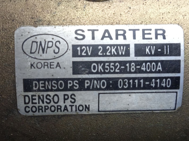 Recambio de motor arranque para kia carnival ii (gq) 2.9 crdi referencia OEM IAM 0K55218400A  10.DIENTES