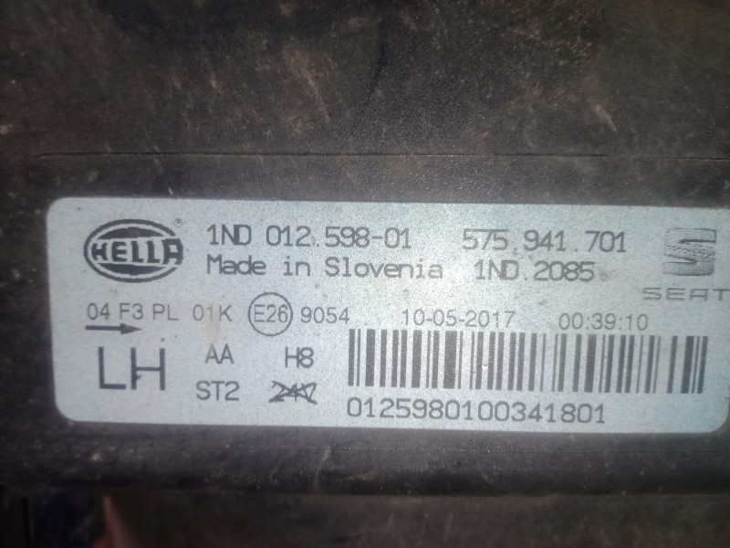 Recambio de faro antiniebla izquierdo para seat leon st (5f8) 1.6 tdi referencia OEM IAM 1ND01259801 - 575941701  