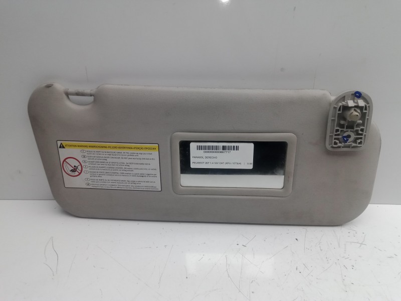 Recambio de parasol derecho para peugeot 207 1.4 16v cat (kfu / et3j4) referencia OEM IAM   