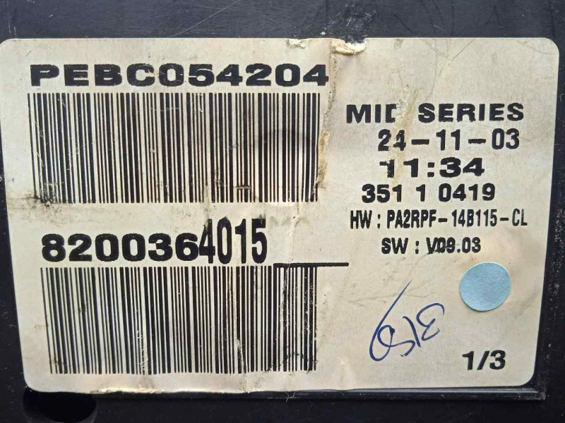 Recambio de cuadro instrumentos para renault megane ii familiar 1.9 dci diesel referencia OEM IAM 8200364015-PEBC054204  