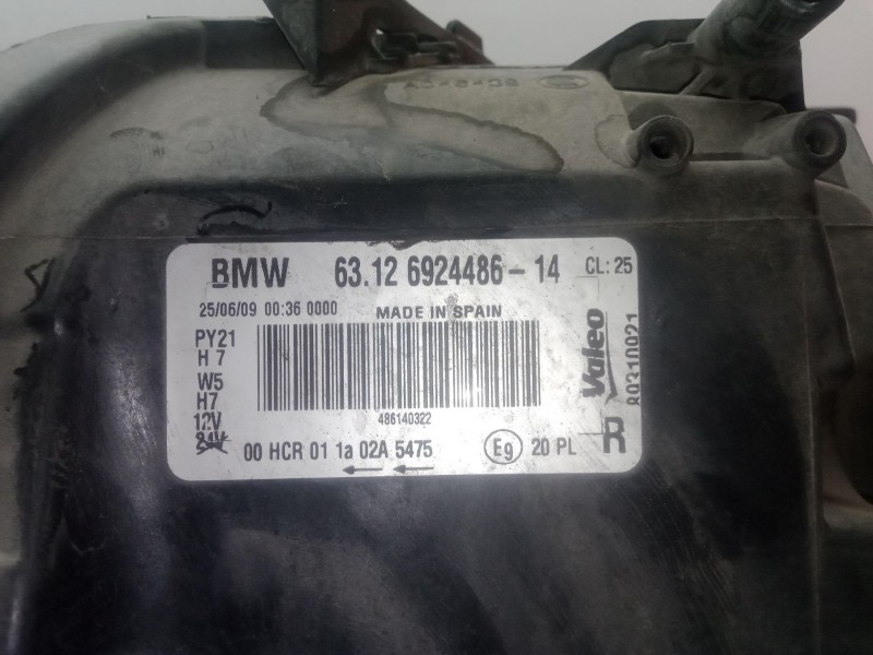 Recambio de faro derecho para bmw 1 (e87) 120 d referencia OEM IAM 6312692448614 - 89310921  VALEO