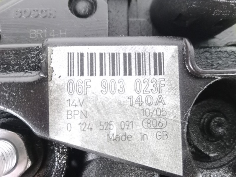 Recambio de alternador para volkswagen passat b6 (3c2) 2.0 tdi 16v referencia OEM IAM 06F903023F - 0124525091 6.CANALES - BOSCH 