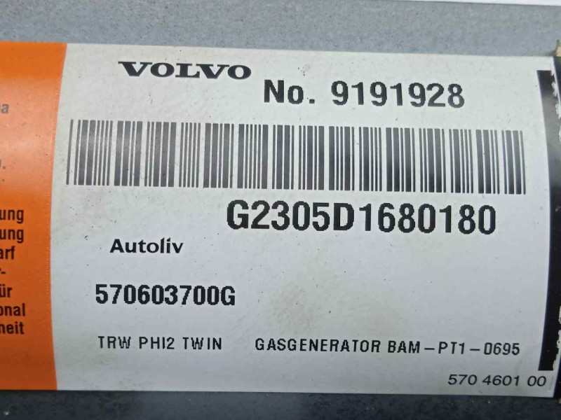 Recambio de airbag delantero derecho para volvo s60 berlina 2.4 diesel referencia OEM IAM 570603700G - 9191928 - 570460100  
