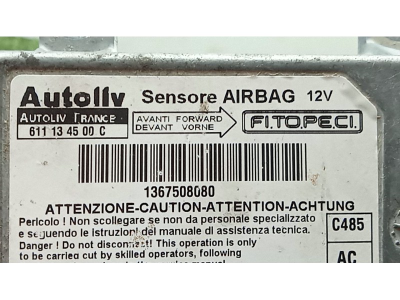 Recambio de centralita airbag para peugeot bipper tepee 1.3 hdi 75 referencia OEM IAM 21619695 - 611134500C AUTOLIV 2.CONECTORES
