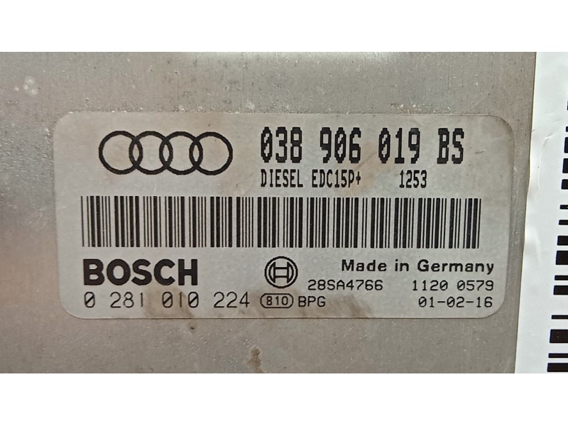 Recambio de centralita motor uce para audi a6 c5 (4b2, 4b4) 1.9 tdi referencia OEM IAM 038906019BS - 0281010224 - 28SA4766 - 112