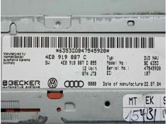 Recambio de sistema audio / radio cd para audi a6 berlina (4f2) 3.0 v6 24v tdi referencia OEM IAM 4E0919887C-4E0910887D055   2