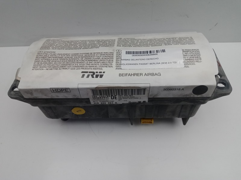Recambio de airbag delantero derecho para volkswagen passat berlina (3c2) 2.0 tdi referencia OEM IAM 3C0880204B - 30360294C  