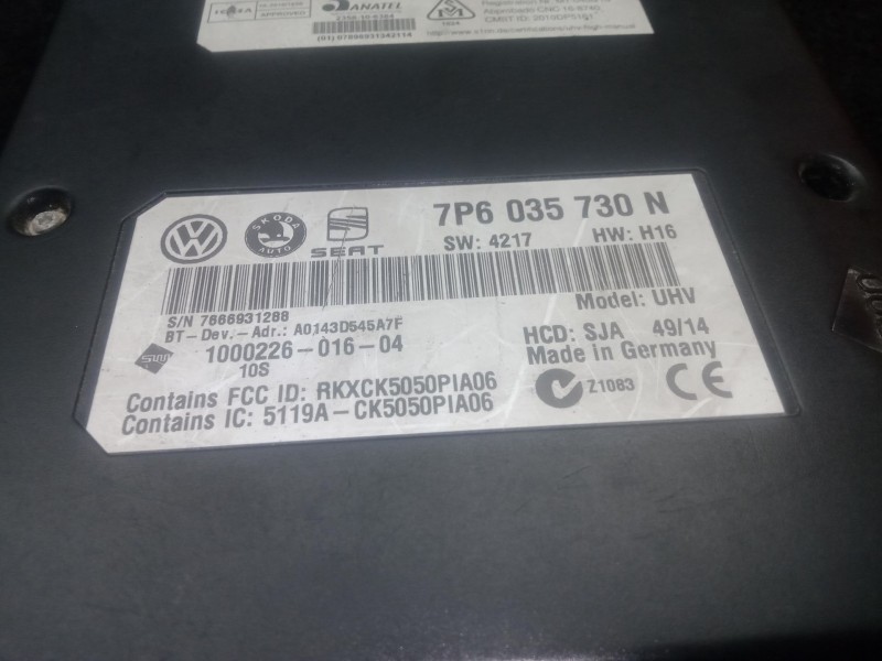 Recambio de modulo electronico para seat ibiza iv (6j5, 6p1) 1.2 tdi referencia OEM IAM 7P6035730N - 100022601604  