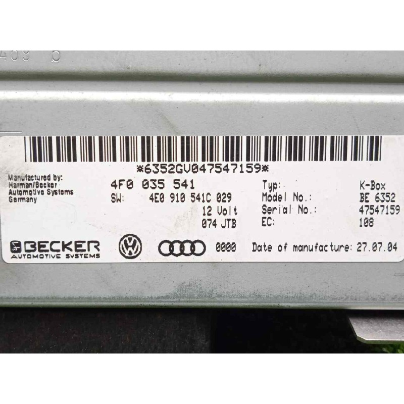 Recambio de sistema navegacion gps para audi a6 berlina (4f2) 3.0 v6 24v tdi referencia OEM IAM 4F0035541-4E0910541C029  