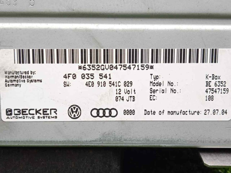 Recambio de sistema navegacion gps para audi a6 berlina (4f2) 3.0 v6 24v tdi referencia OEM IAM 4F0035541-4E0910541C029  
