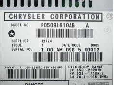 Recambio de sistema audio / radio cd para chrysler voyager (rg) 2.8 crd cat referencia OEM IAM P05091610AB   2