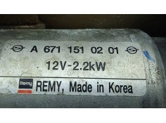 Recambio de motor arranque para ssangyong rexton w / rexton 2.0 xdi a las 4 ruedas referencia OEM IAM A6711510201 REMY 10.DIENTE 2