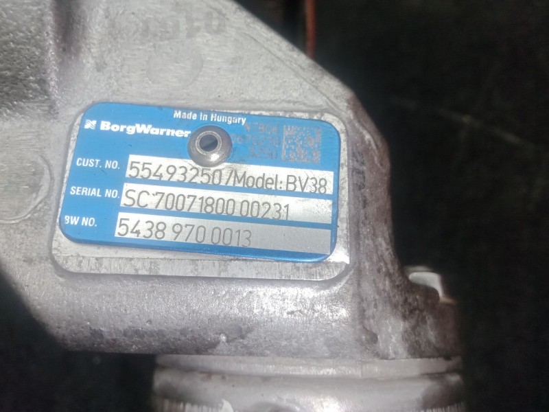 Recambio de turbocompresor para opel insignia a (g09) 1.6 cdti (68) referencia OEM IAM 54389700013 - 55493250  