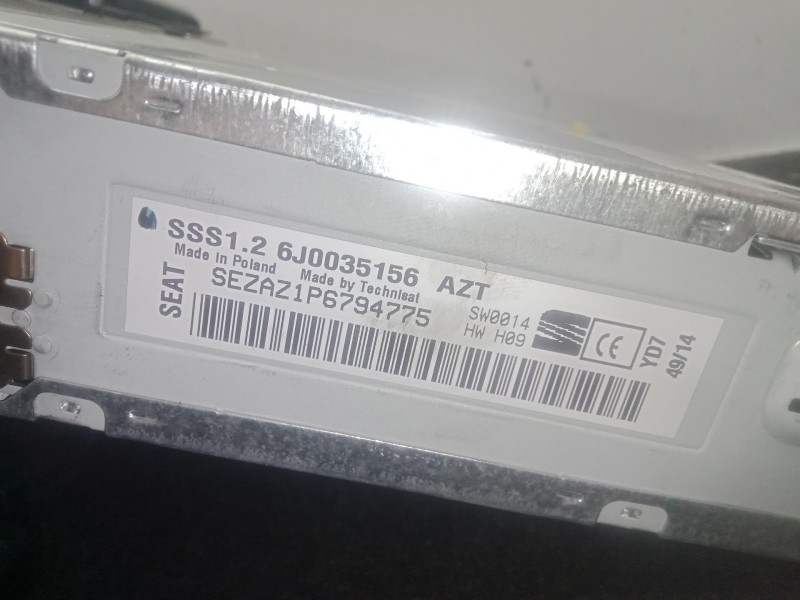 Recambio de sistema audio / radio cd para seat ibiza iv (6j5, 6p1) 1.2 tdi referencia OEM IAM 6J0035156  