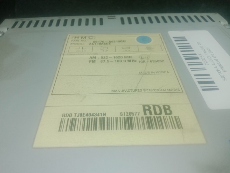 Recambio de sistema audio / radio cd para hyundai i30 (gd) 1.4 crdi referencia OEM IAM 96170A6210GU - AC110A6EE  