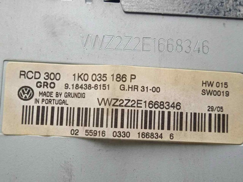 Recambio de sistema audio / radio cd para volkswagen passat berlina (3c2) 2.0 tdi referencia OEM IAM 1K0035186P  