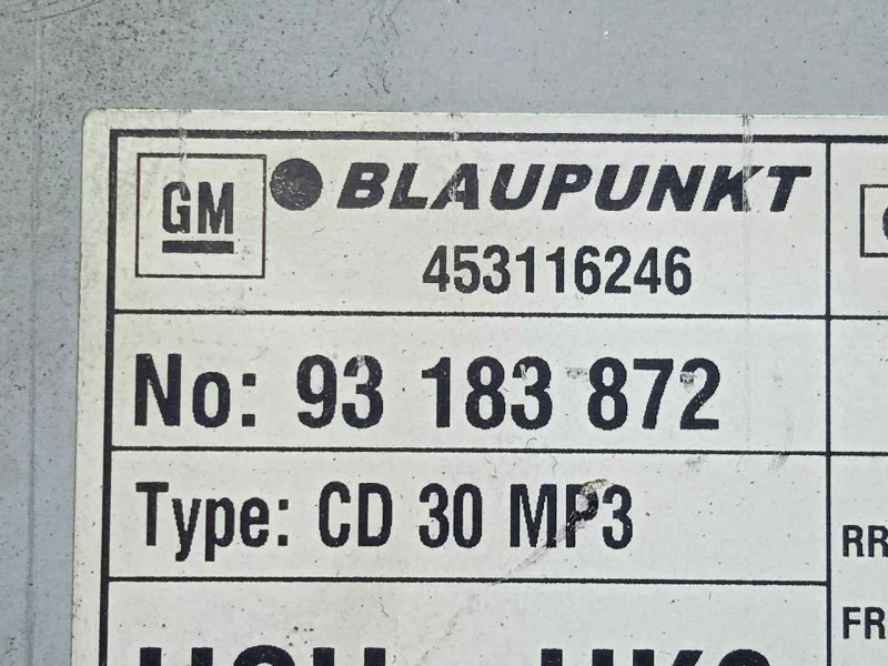Recambio de sistema audio / radio cd para opel astra h berlina 1.6 16v referencia OEM IAM 453116246 - 93183872  