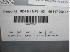 Recambio de sistema audio / radio cd para peugeot 307 break/sw (s2) 1.6 hdi referencia OEM IAM 9664770077   2