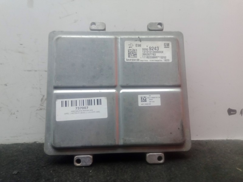 Recambio de centralita motor uce para opel astra k (b16) 1.6 cdti (68) referencia OEM IAM E98 - 55509243 - 1310101000000X - 3953