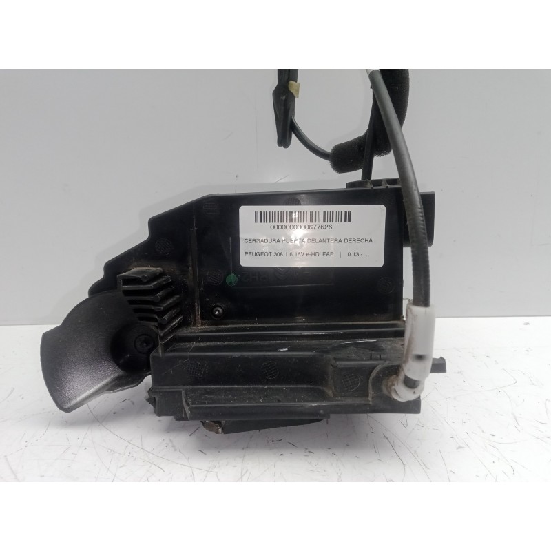 Recambio de cerradura puerta delantera derecha para peugeot 308 1.6 16v e-hdi fap referencia OEM IAM 9810309380 13-17 7.PINES