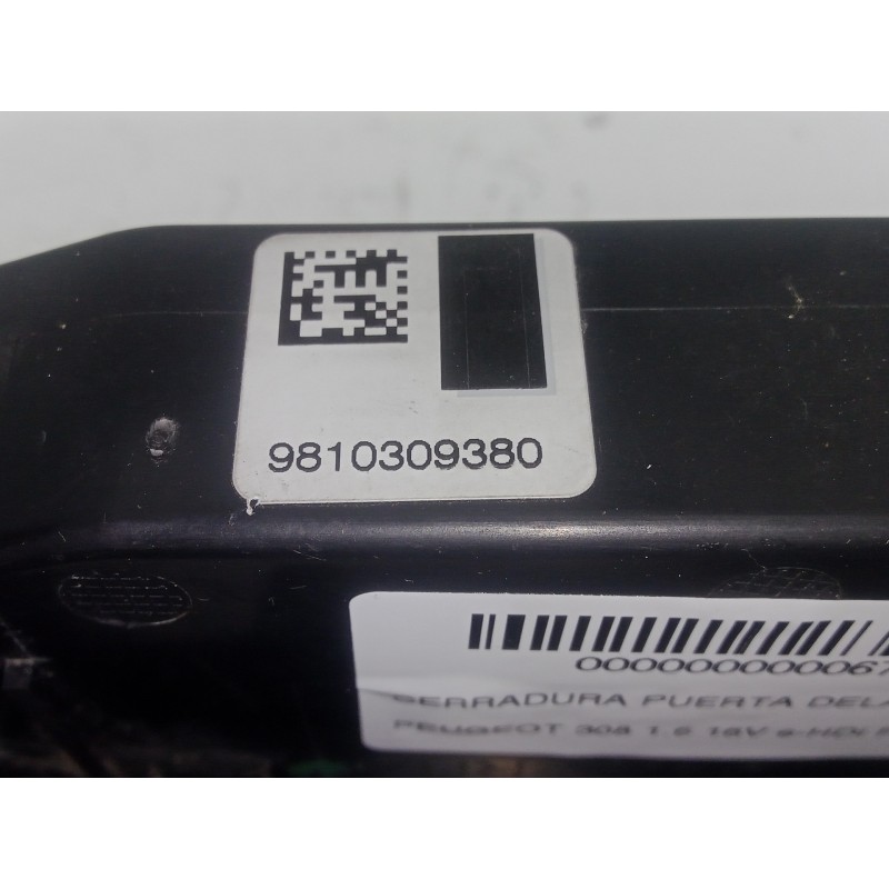 Recambio de cerradura puerta delantera derecha para peugeot 308 1.6 16v e-hdi fap referencia OEM IAM 9810309380 13-17 7.PINES