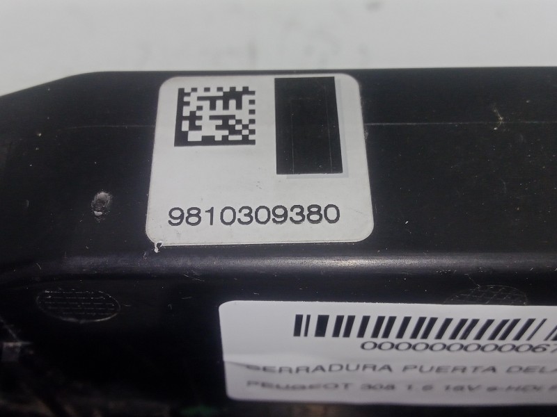Recambio de cerradura puerta delantera derecha para peugeot 308 1.6 16v e-hdi fap referencia OEM IAM 9810309380 13-17 7.PINES
