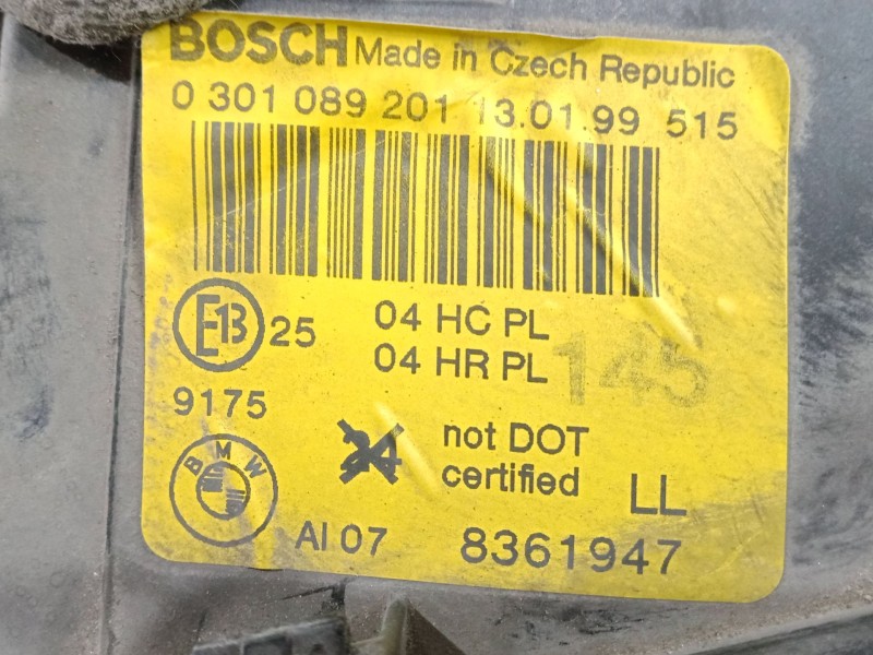 Recambio de faro izquierdo para bmw 3 (e46) 320 d referencia OEM IAM 0301089201 - 8361947 BOSCH 