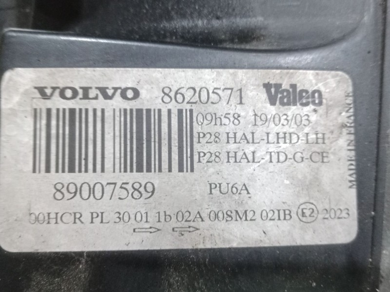 Recambio de faro izquierdo para volvo xc90 2.4 diesel cat referencia OEM IAM 8620571 - 89007589 VALEO HALOGENO