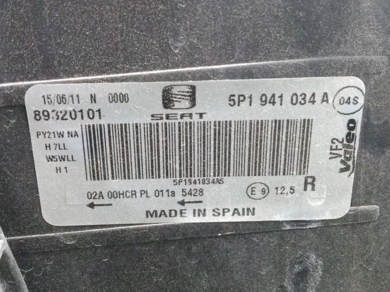 Recambio de faro derecho para seat altea xl (5p5, 5p8) 1.6 tdi referencia OEM IAM   