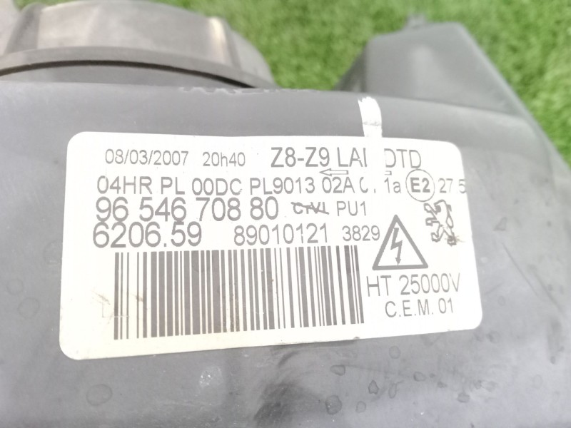 Recambio de faro derecho para peugeot 607 (9d, 9u) 2.0 hdi referencia OEM IAM 9654670880  XENON