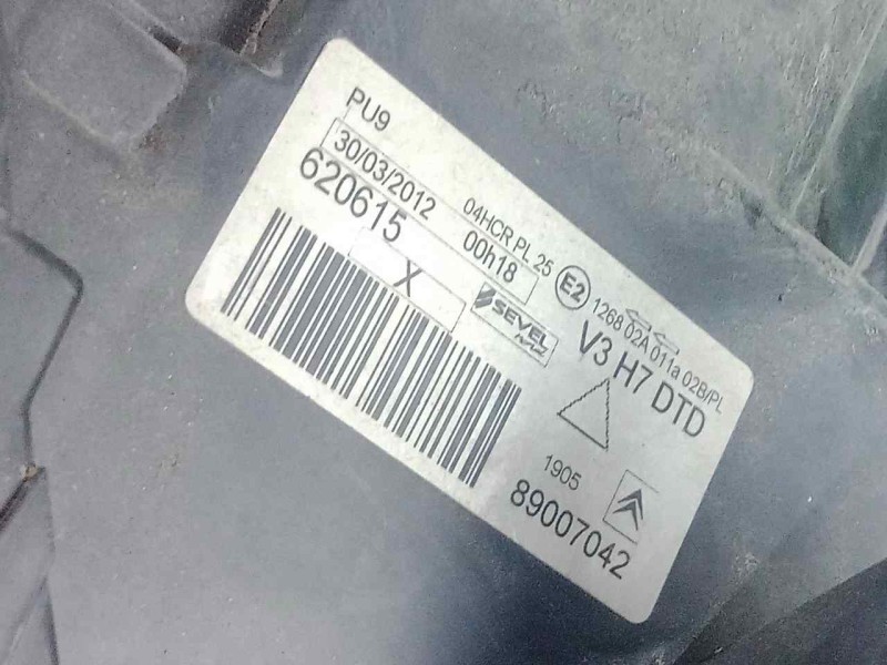 Recambio de faro derecho para citroën c8 2.2 hdi fap cat (4hw) referencia OEM IAM 89007042 HALOGENO 