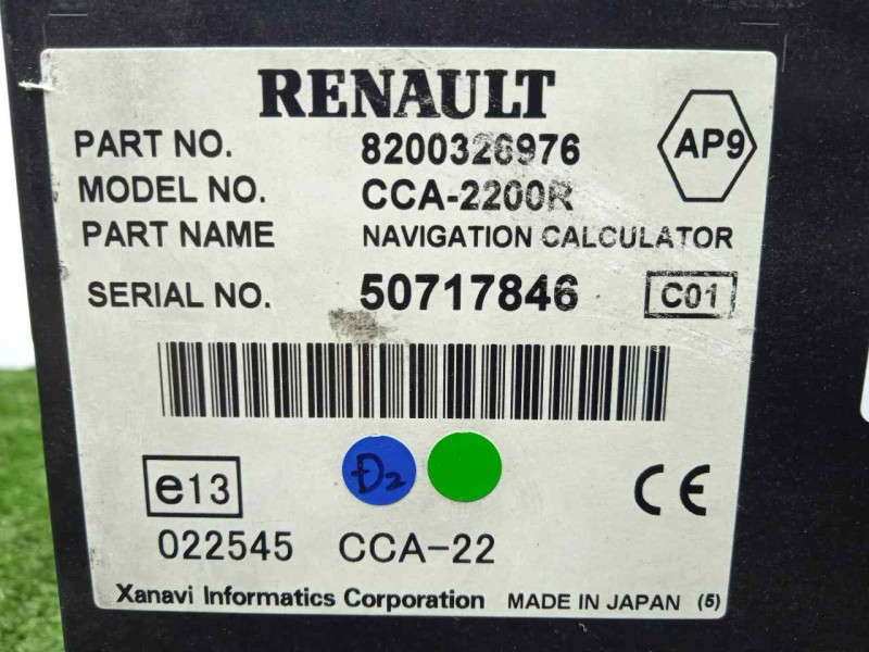 Recambio de sistema navegacion gps para renault laguna ii (bg0) 1.9 dci diesel referencia OEM IAM 8200326976 - CCA2200R  
