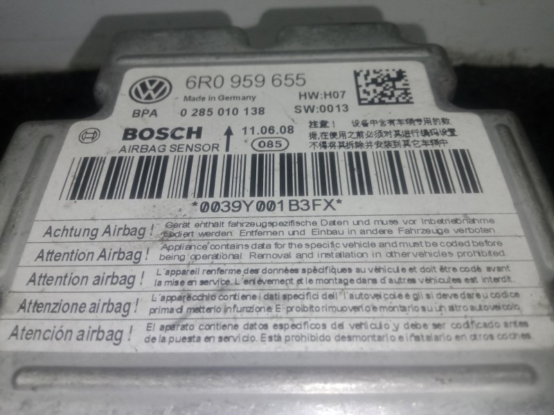 Recambio de centralita airbag para seat ibiza iv (6j5, 6p1) 1.4 referencia OEM IAM 6R0959655 - 0285010138  BOSCH