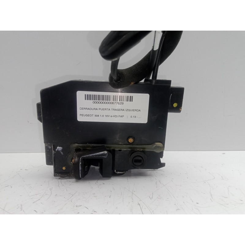 Recambio de cerradura puerta trasera izquierda para peugeot 308 1.6 16v e-hdi fap referencia OEM IAM 9810309980 13-17 7.PINES
