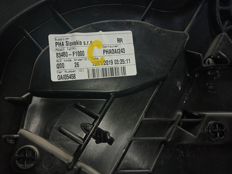 Recambio de elevalunas trasero derecho para kia sportage 1.6 crdi cat referencia OEM IAM 83480F1000 18-21 - ELECTRICO SIN.MOTOR
