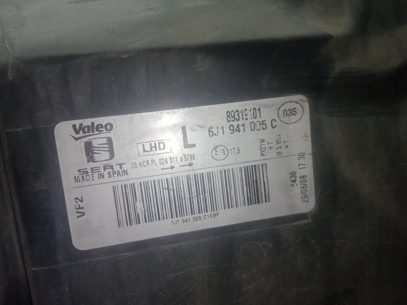 Recambio de faro izquierdo para seat ibiza iv (6j5, 6p1) 1.4 referencia OEM IAM 6J1941005C - 89319101  VALEO
