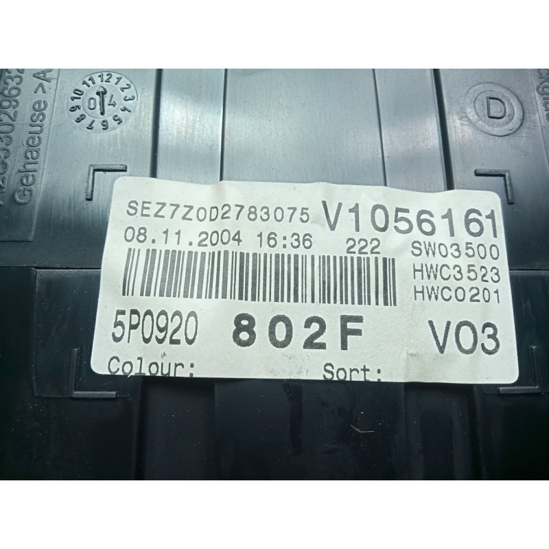 Recambio de cuadro instrumentos para seat altea (5p1) 1.6 referencia OEM IAM 5P0920802F  