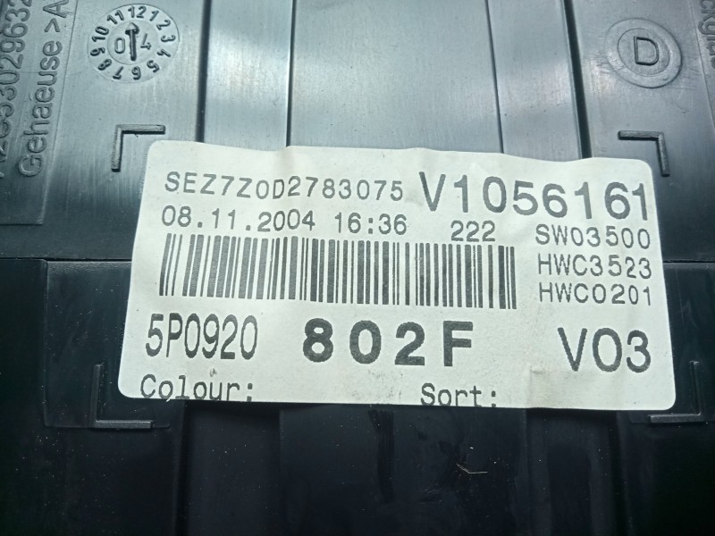 Recambio de cuadro instrumentos para seat altea (5p1) 1.6 referencia OEM IAM 5P0920802F  