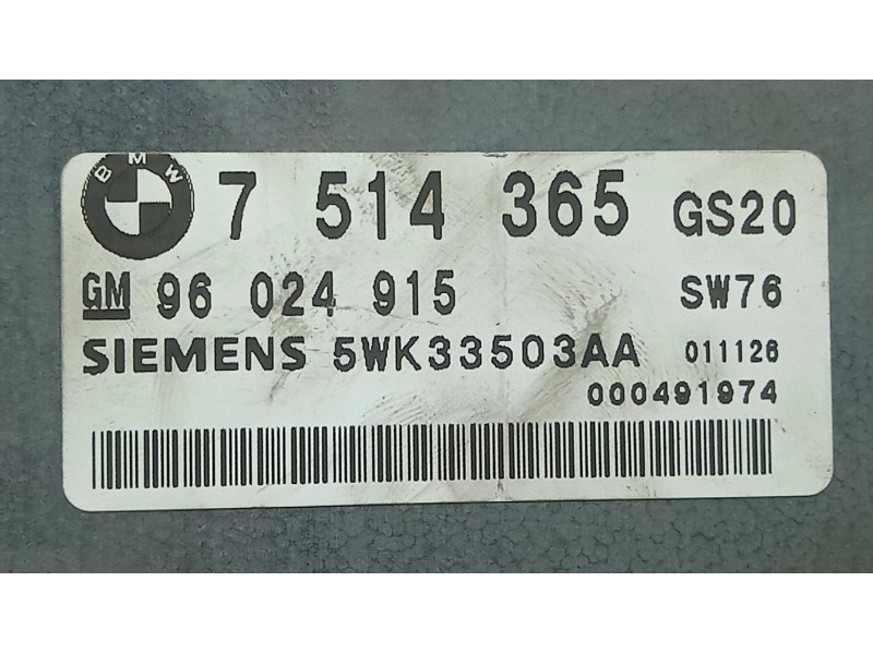 Recambio de centralita cambio automatico para bmw 5 (e39) 530 d referencia OEM IAM 7514365 - 96024915 SIEMENS 