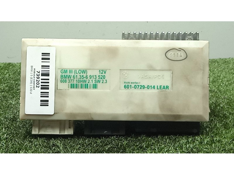Recambio de modulo confort para bmw 5 (e39) 530 d referencia OEM IAM 6010729014  3.CONECTORES