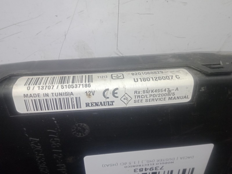 Recambio de modulo electronico para dacia duster (hs_) 1.5 dci (hsaj) referencia OEM IAM 8201068829 - U180126007C  