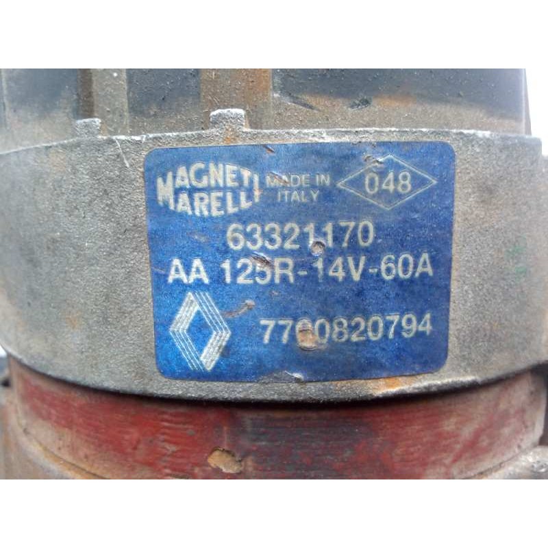 Recambio de alternador para renault twingo (co6) 1.2 referencia OEM IAM 63321170-7700820794 60AH - MAGNETI MARELLI POLEA.FIJA - 